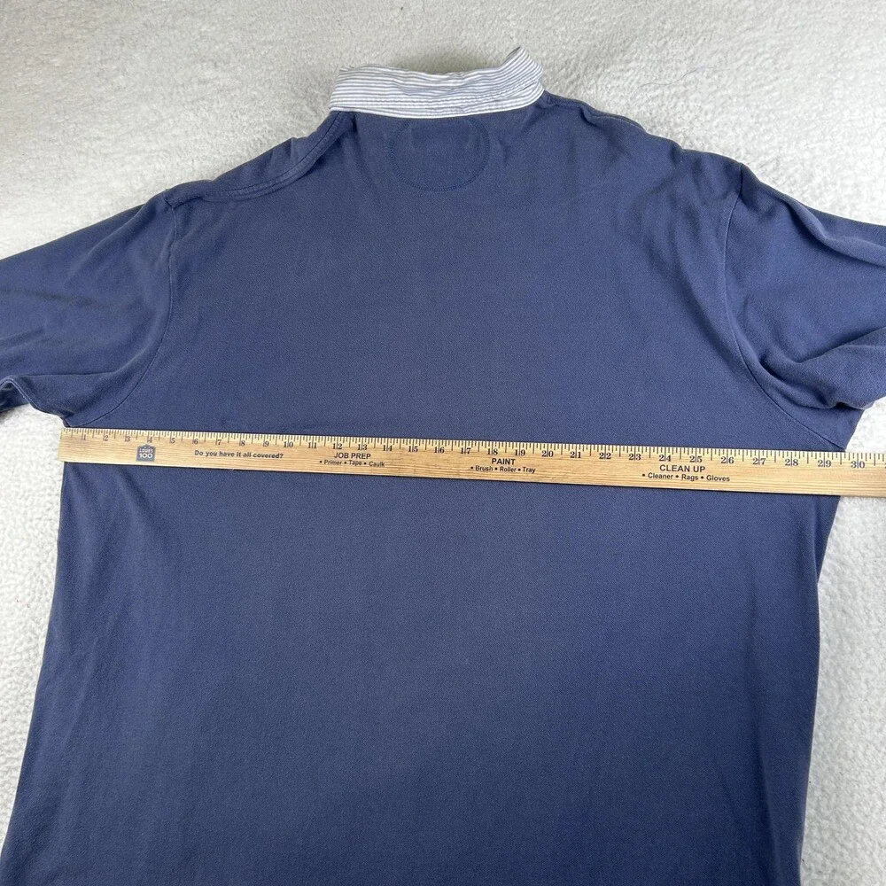 Polo Ralph Lauren Polo Shirt Mens 3XLT Blue Striped Collar Pocket Pony Logo